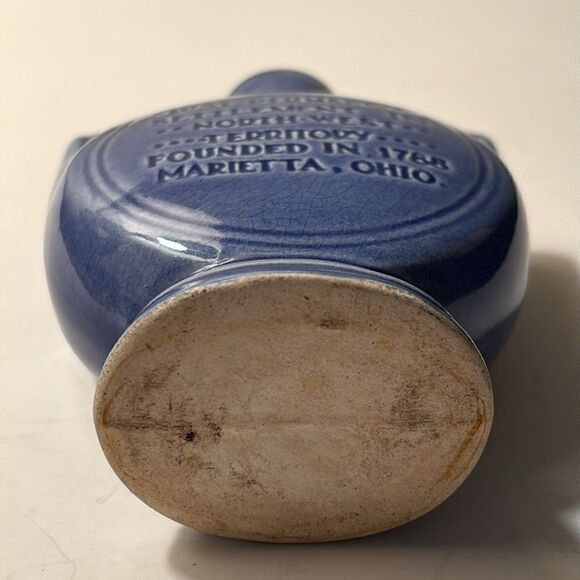 Vintage Small Light Blue Bud Vase Marietta Ohio Campus Martius State memorial - Picture 3 of 6